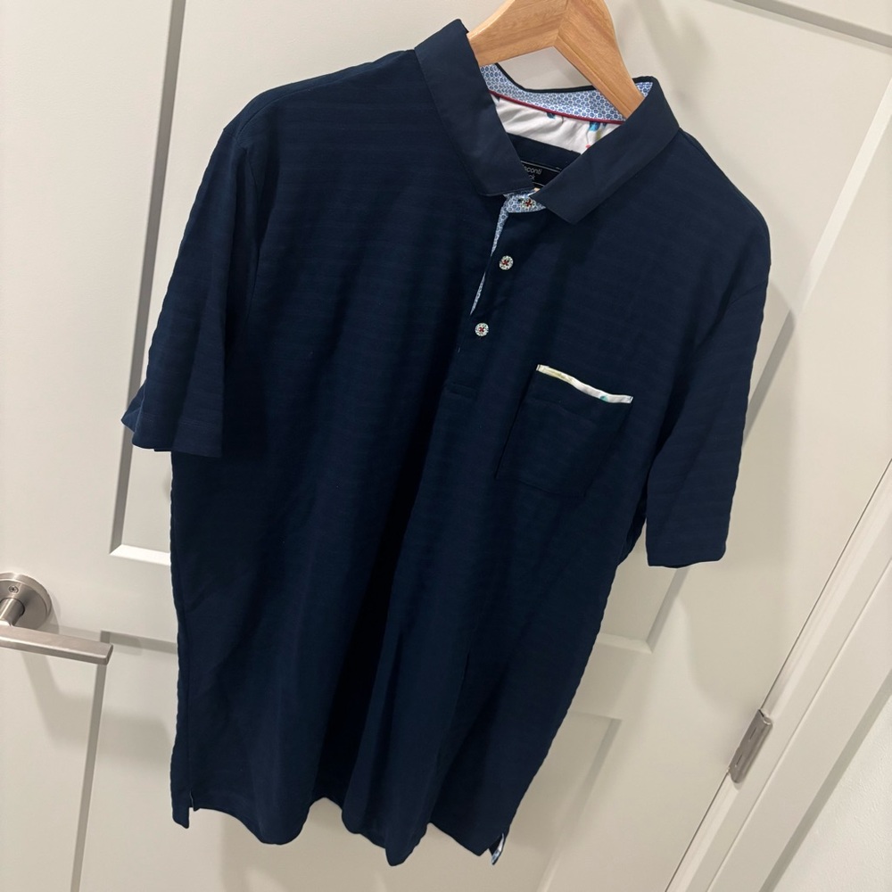 Visconti Black Navy Blue Men's Polo Shirt XL